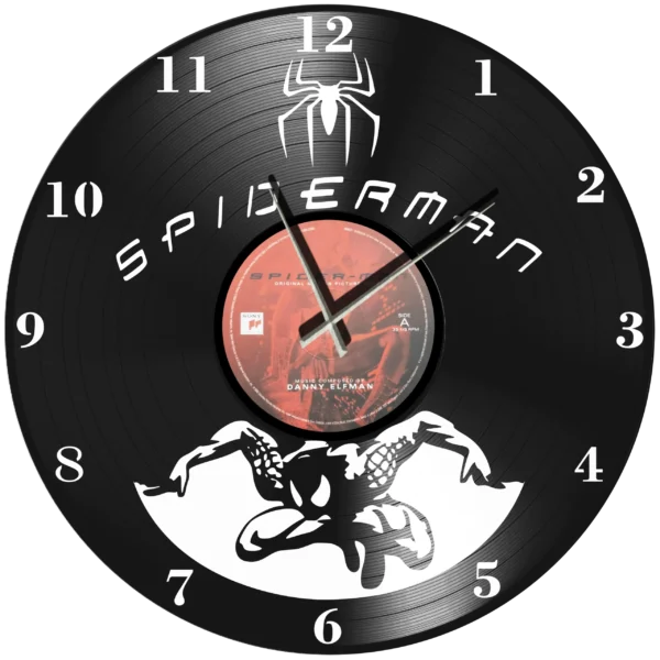 Ρολόι Τοίχου Δίσκος Βινυλίου 30cm χρώμα: μαύρο  Spiderman