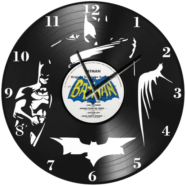 Ρολόι Τοίχου Δίσκος Βινυλίου 30cm χρώμα: μαύρο The Batman