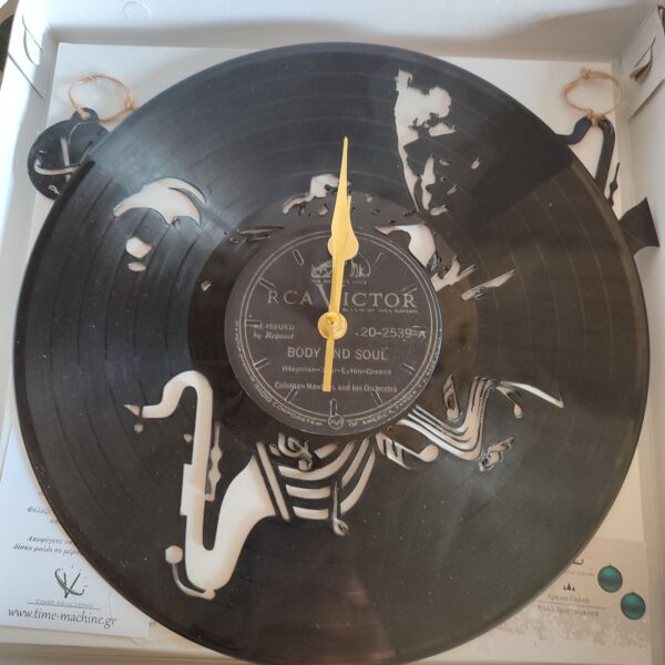 Ρολόι Τοίχου Δίσκος Βινυλίου 30cm χρώμα: μαύρο Body and Soul - Image 5