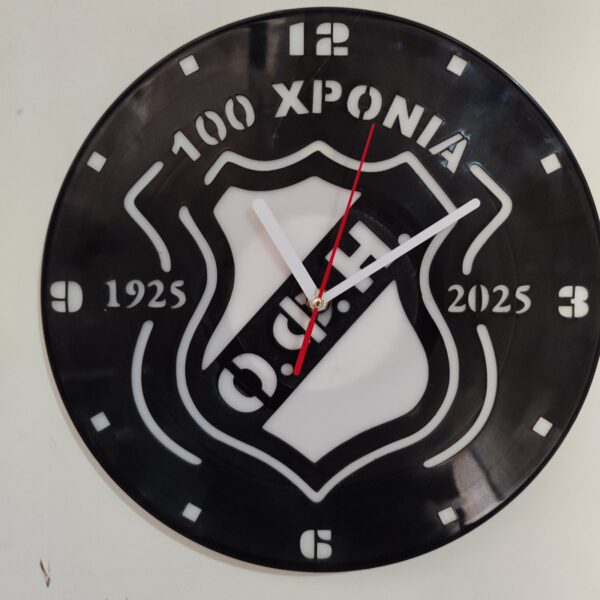 Ρολόι Τοίχου Δίσκος Βινυλίου 30cm χρώμα: μαύρο  Ο.Φ.Η - Image 2