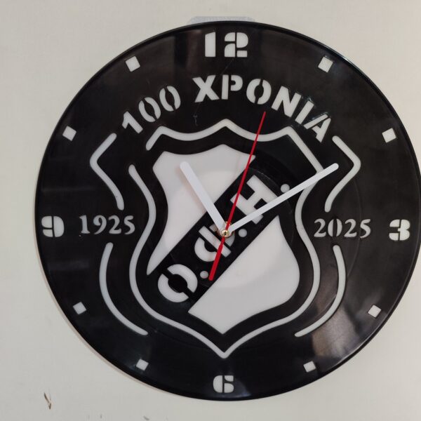 Ρολόι Τοίχου Δίσκος Βινυλίου 30cm χρώμα: μαύρο  Ο.Φ.Η