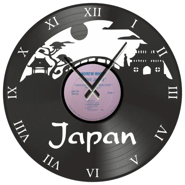 Ρολόι Τοίχου Δίσκος Βινυλίου 30cm χρώμα: μαύρο I Love Japan