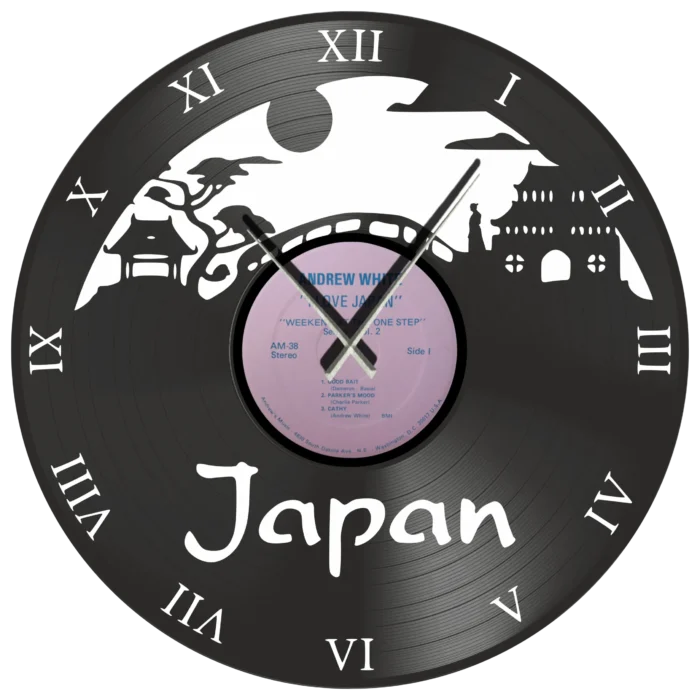 Andrew_White_I_Love_Japan_vinyl_clock_time_machine Ρολόι Τοίχου Δίσκος Βινυλίου 30cm χρώμα: μαύρο I Love Japan - Image 1