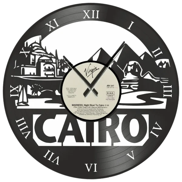 Ρολόι Τοίχου Δίσκος Βινυλίου 30cm χρώμα: μαύρο Night Boat to Cairo