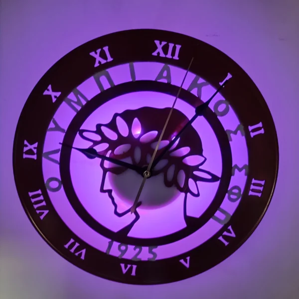 Ρολόι Τοίχου Δίσκος Βινυλίου 30cm χρώμα: κόκκινο Σήμα Oλυμπιακου F.C - Image 4