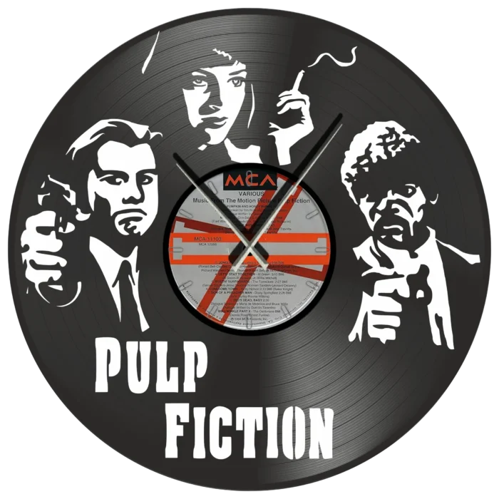 Pulp_Fictionl_vinyl_clock_time_machine Ρολόι Τοίχου Δίσκος Βινυλίου 30cm χρώμα: μαύρο Pulp Fiction - Image 1