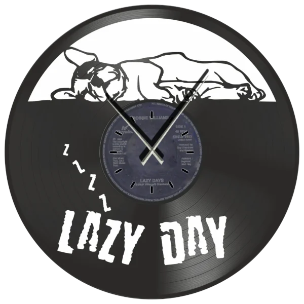 Ρολόι Τοίχου Δίσκος Βινυλίου 30cm χρώμα: μαύρο Lazy Days