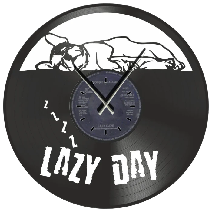 Robbie_Williams_Lazy_Days_vinyl_clock_time_machine Ρολόι Τοίχου Δίσκος Βινυλίου 30cm χρώμα: μαύρο Lazy Days - Image 1