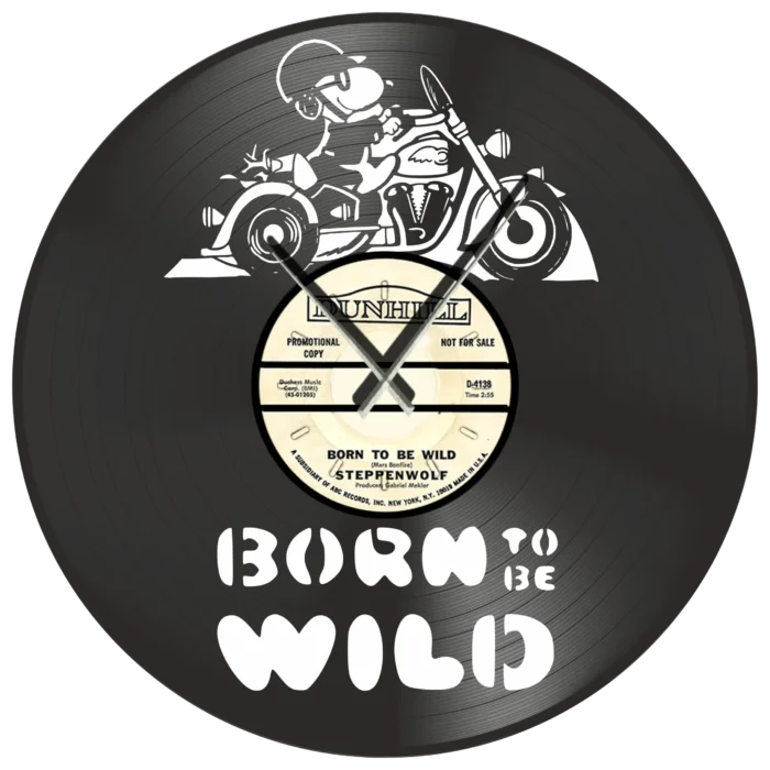 Snupi_Born_To_Be_Wild_vinyl_clock_time_machine Ρολόι Τοίχου Δίσκος Βινυλίου 30cm χρώμα: μαύρο Born to be Wild - Image 1