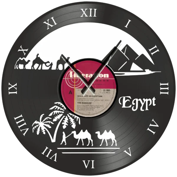 Ρολόι Τοίχου Δίσκος Βινυλίου 30cm χρώμα: μαύρο Walk Like an Egyptian