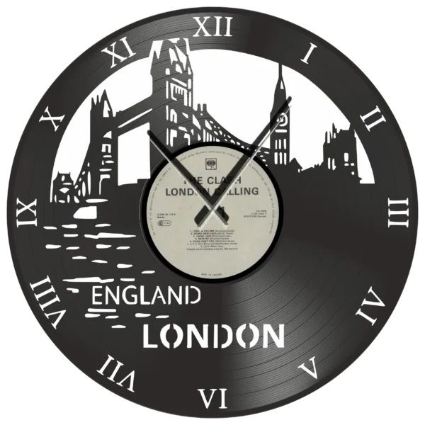 Ρολόι Τοίχου Δίσκος Βινυλίου 30cm χρώμα: μαύρο  London Calling
