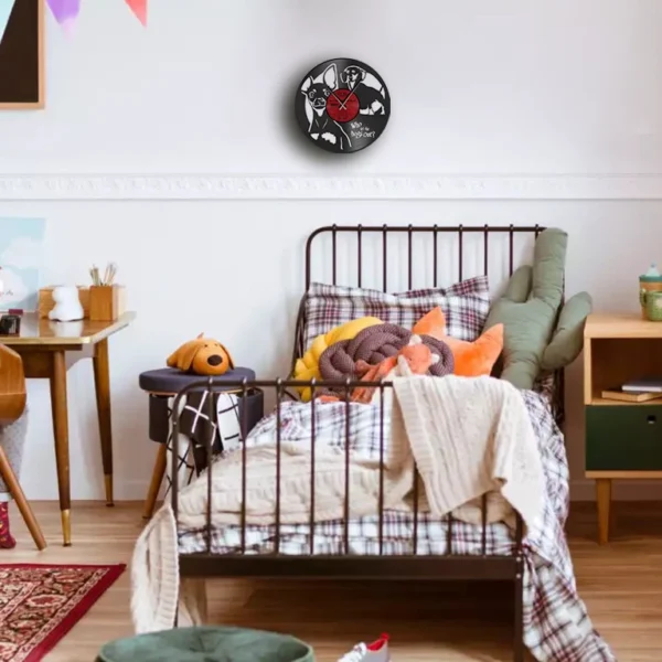 Ρολόι Τοίχου Δίσκος Βινυλίου 30cm χρώμα: μαύρο Who Let the Dogs Out - Image 3