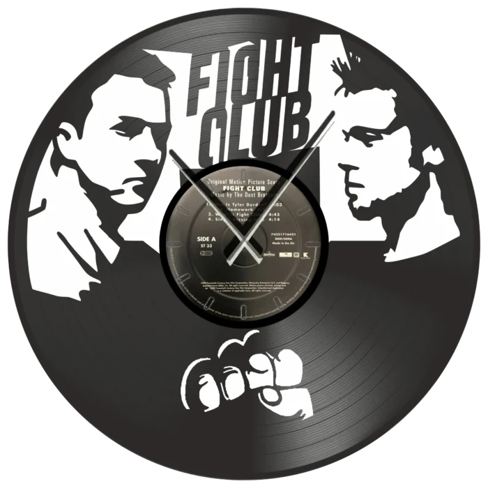 fight_club_vinyl_clock_time_machine Ρολόι Τοίχου Δίσκος Βινυλίου 30cm χρώμα: μαύρο fight club - Image 1