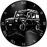 Land Rover vinyl clock time machine