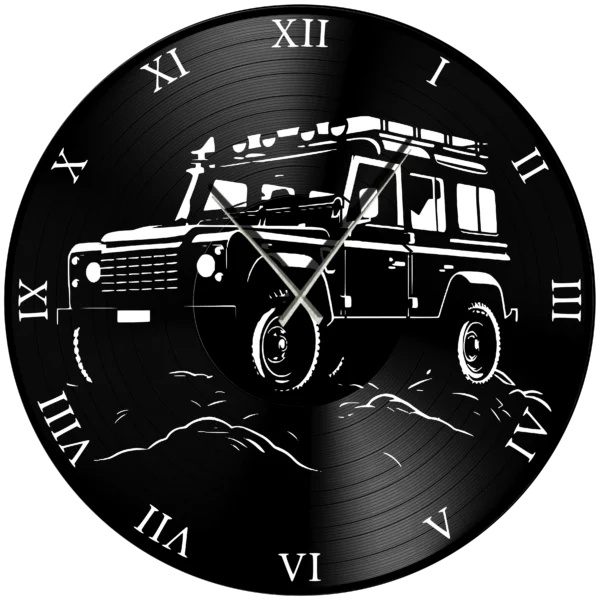 Land Rover vinyl clock time machine