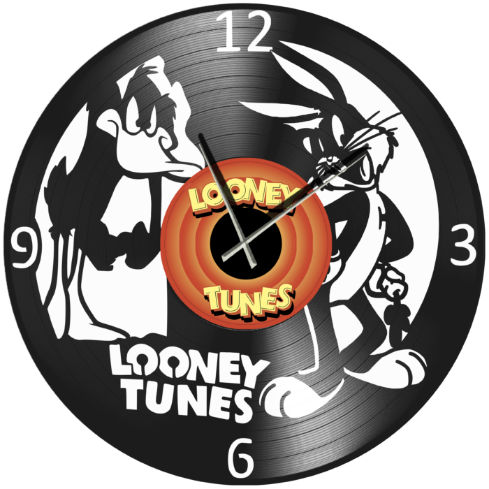 looney-tunes-Daffy Duck-Bugs Bunny Ρολόι Τοίχου Δίσκος Βινυλίου 30cm χρώμα: μαύρο looney tunes -Daffy Duck-Bugs Bunny - Image 1