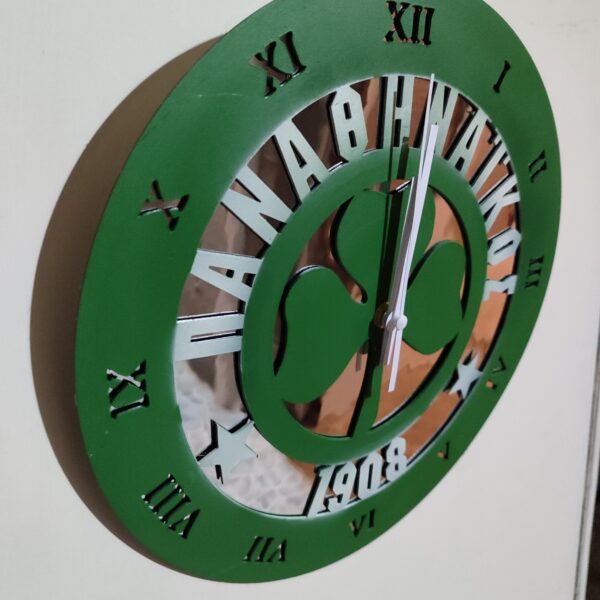 Ρολόι Τοίχου Δίσκος Βινυλίου 30cm χρώμα: πράσινο-Σήμα Παναθηναϊκός - - Image 2