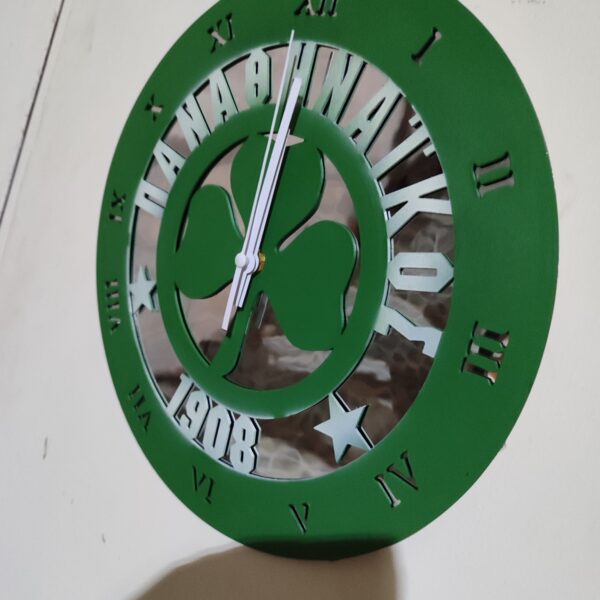 Ρολόι Τοίχου Δίσκος Βινυλίου 30cm χρώμα: πράσινο-Σήμα Παναθηναϊκός - - Image 3