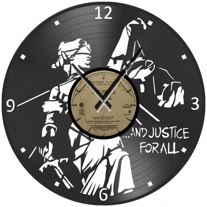 Metallica_And_Justice_For_All_vinyl_clock_time_machine Ρολόι Τοίχου Δίσκος Βινυλίου 30cm χρώμα: μαύρο Metallica – ...And Justice for All - Image 1
