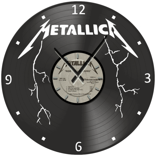 Ρολόι Τοίχου Δίσκος Βινυλίου 30cm χρώμα: μαύρο Metallica – Ride The Lightning - Image 2