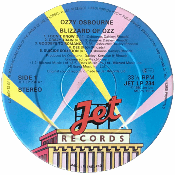 Ρολόι Τοίχου Δίσκος Βινυλίου 30cm χρώμα: μαύρο Ozzy Osbourne Blizzard Of Ozz - Image 3