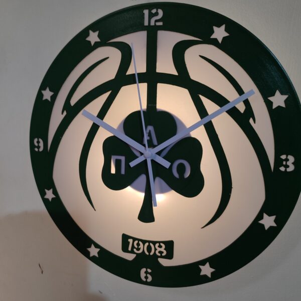 Ρολόι Τοίχου Δίσκος Βινυλίου 30cm χρώμα: πράσινο ,panathinaikos_bc_logo - Image 5