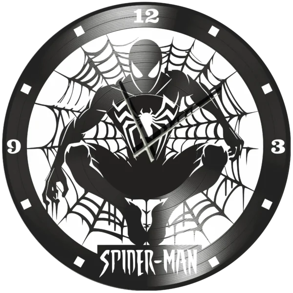 Ρολόι Τοίχου Δίσκος Βινυλίου 30cm χρώμα: μαύρο, πράσινο ,κόκκινο,Spide-rman