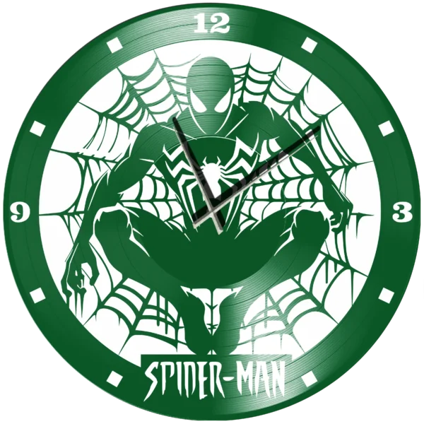 Ρολόι Τοίχου Δίσκος Βινυλίου 30cm χρώμα: μαύρο, πράσινο ,κόκκινο,Spide-rman - Image 2
