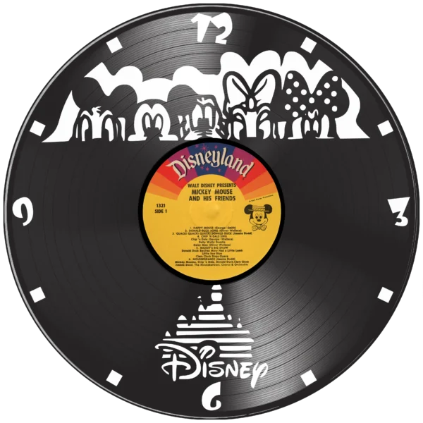 Ρολόι Τοίχου Δίσκος Βινυλίου 30cm χρώμα: μαύρο, πράσινο ,κόκκινο, μπλε , mickey mouse and friends - Image 5