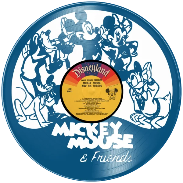 Ρολόι Τοίχου Δίσκος Βινυλίου 30cm χρώμα: μαύρο, πράσινο ,κόκκινο, μπλε , mickey mouse and friends - Image 6