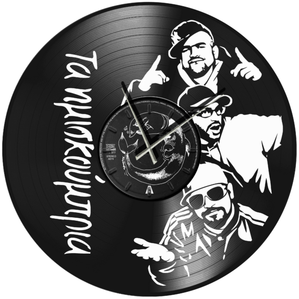 Ρολόι Τοίχου Δίσκος Βινυλίου 30cm χρώμα: μαύρο Τα Ημισκούμπρια