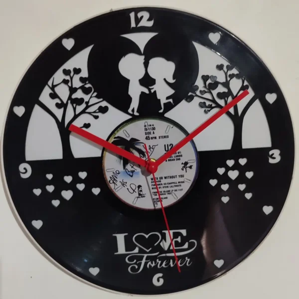 Ρολόι Τοίχου Δίσκος Βινυλίου 30cm χρώμα: μαύρο Valentine's Day Love for ever - Image 2