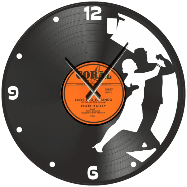 Ρολόι Τοίχου Δίσκος Βινυλίου 30cm χρώμα: μαύρο σε 4 μοναδικά  σχέδια  Takes Two to Tango - Image 5