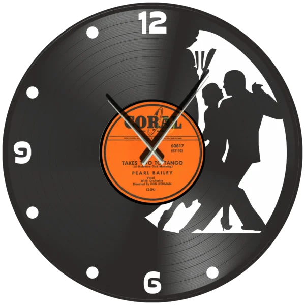 Ρολόι Τοίχου Δίσκος Βινυλίου 30cm χρώμα: μαύρο σε 4 μοναδικά  σχέδια  Takes Two to Tango