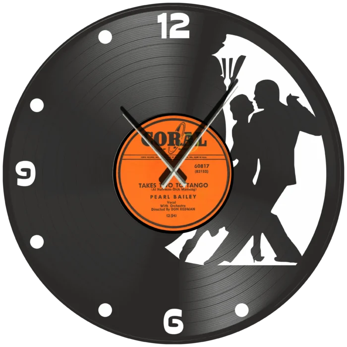 takes_tow_tangko2_vinyl_clock_time_machine Ρολόι Τοίχου Δίσκος Βινυλίου 30cm χρώμα: μαύρο σε 4 μοναδικά σχέδια Takes Two to Tango - Image 1